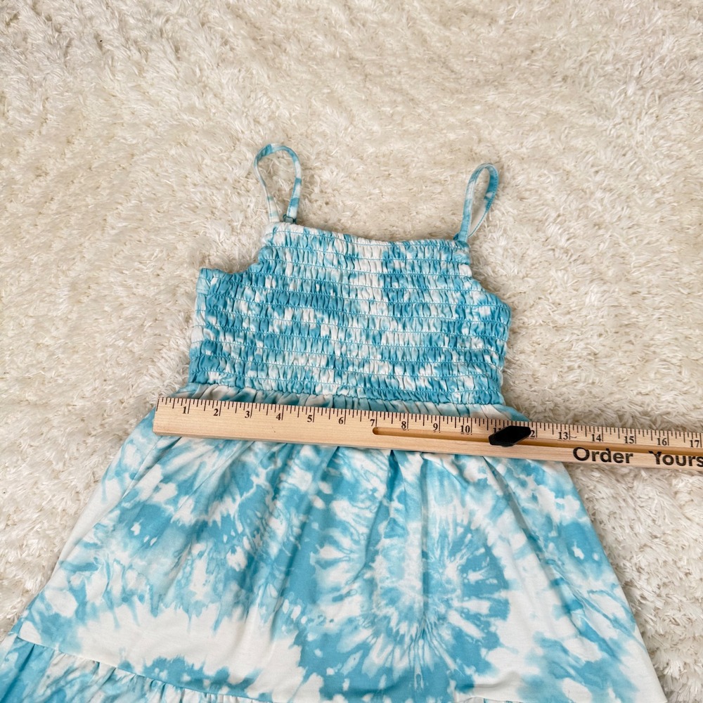 32 Degrees Cool Girl's S Small 7/8 Blue Smocked Tie Dye Sundress Casual - Picture 7 of 12
